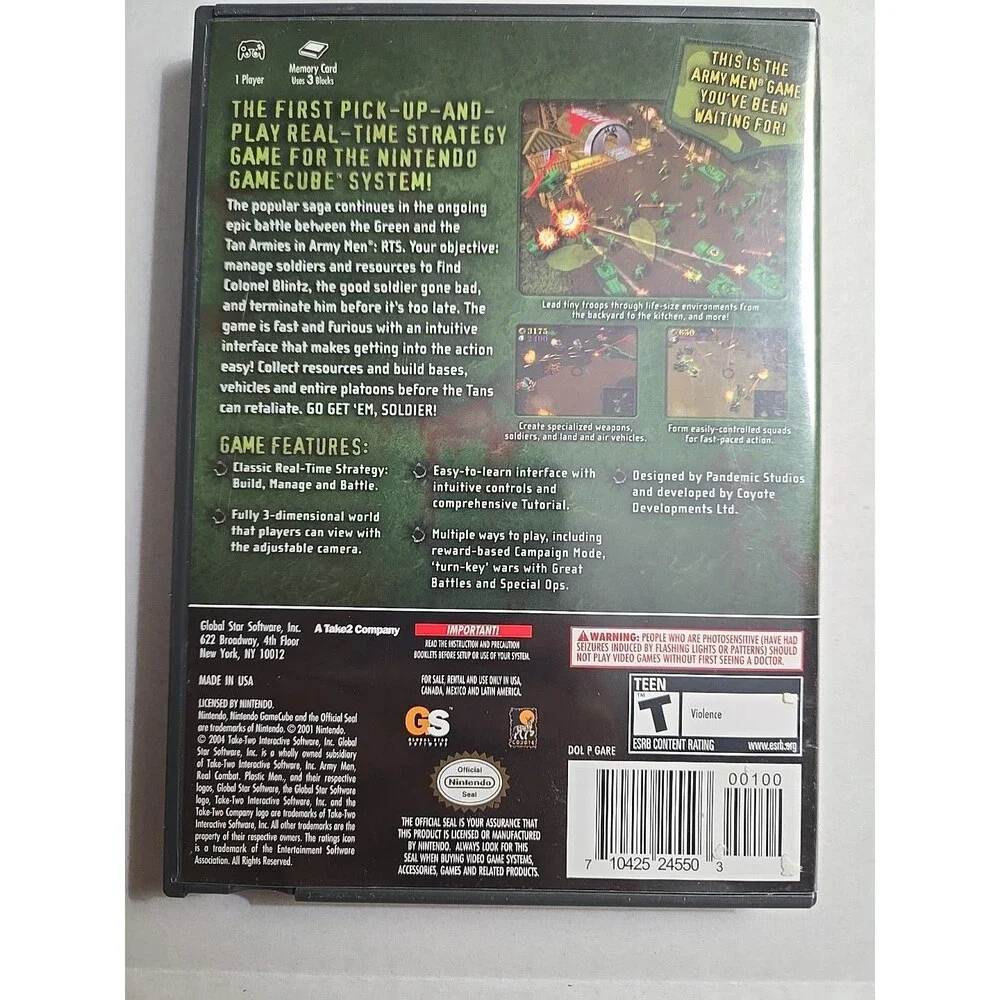 Army Men RTS (Nintendo GameCube, 2004) Complete CIB
